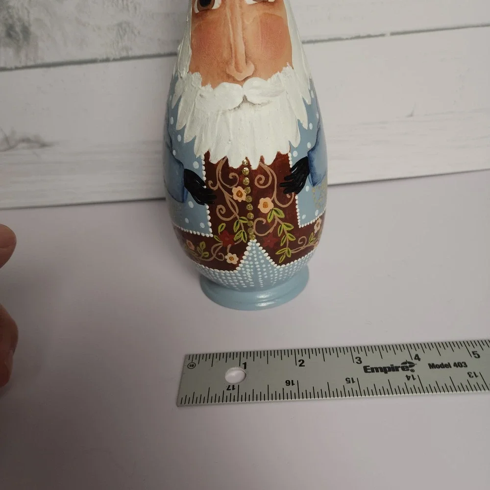 Handmade Gourd Santa‎ Claus Figurine Signed by Regina Schaefer